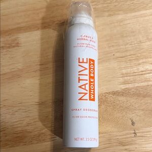 Native Whole Body Spray Deodorant - White with Orange Logo